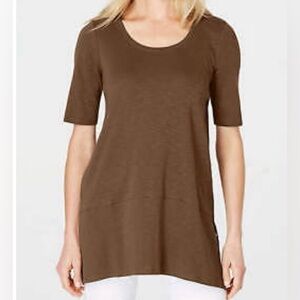 NWT J. Jill Chocolate Brown Ballet Sleeve Tunic